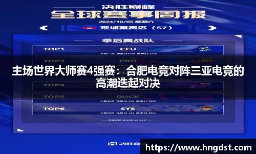 主场世界大师赛4强赛：合肥电竞对阵三亚电竞的高潮迭起对决