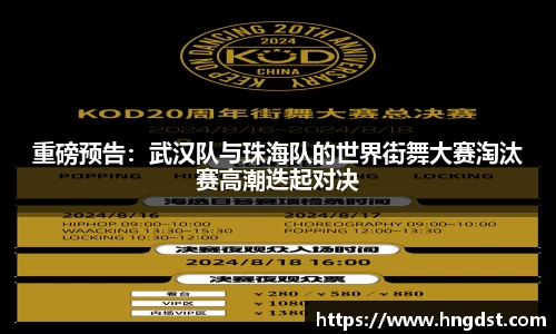 重磅预告：武汉队与珠海队的世界街舞大赛淘汰赛高潮迭起对决